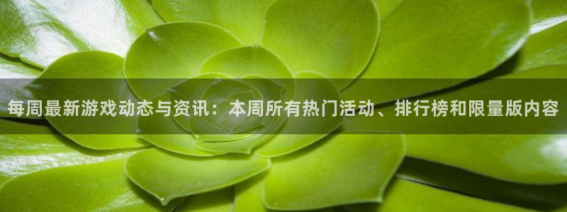 辉达娱乐4招商：每周最新游戏动态与资讯：本周所有热门活动、排